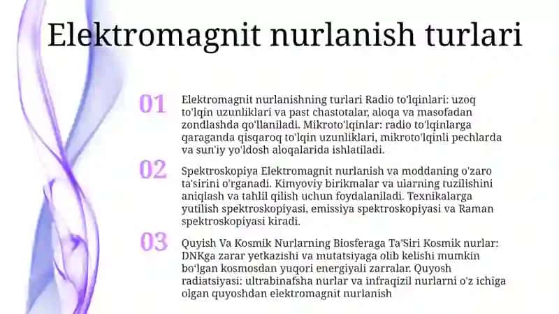 Spektroskopiya. Spektr Turlari.Quyish Va Kosmik Nurlarning Biosferaga TaʼSiri 2