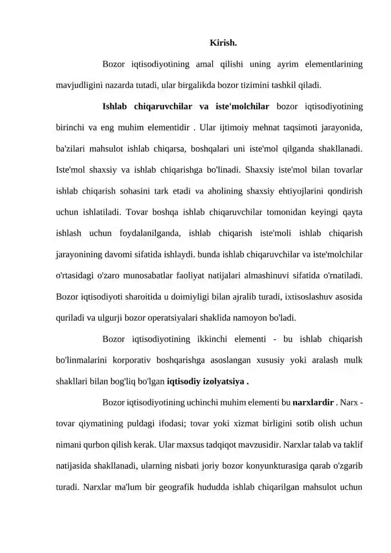 Bozor iqtisodiyotining ijtimoiy yo’naltirilganligi va uning O‘zbekistonga xos xususiyatlari 2