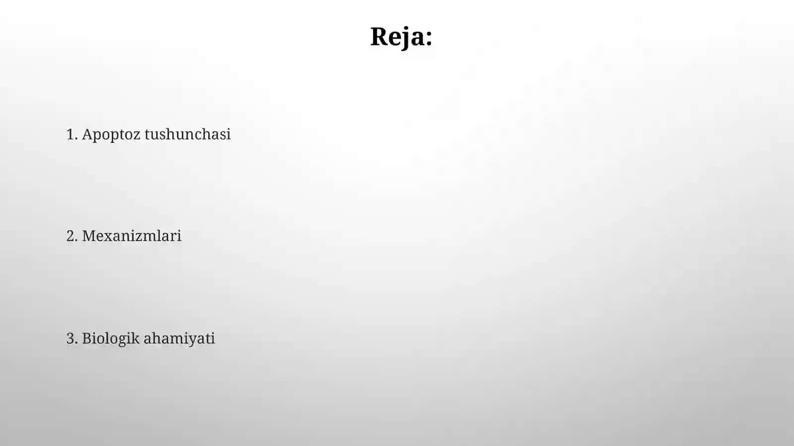 Khuzhayra apoptozining biologik ahamiyati 2