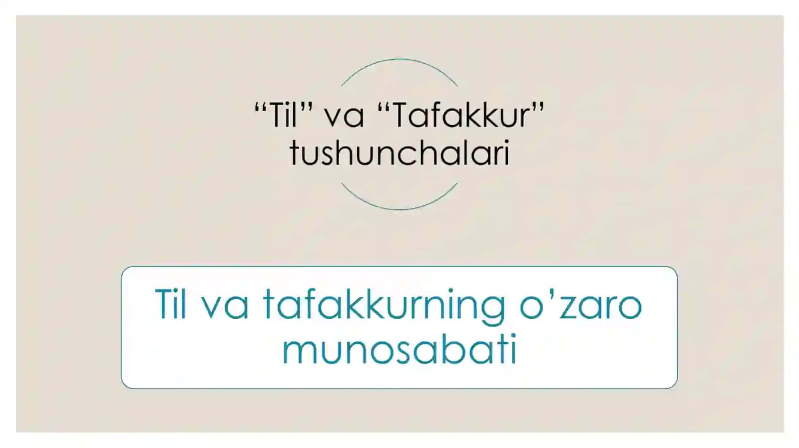 Til va tafakkur munosabati 2