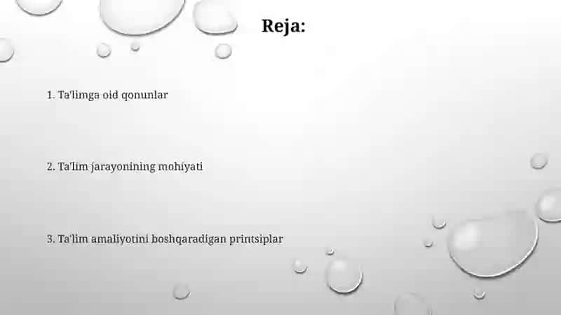Ta'lim jarayonining mohiyati, qonuniyatlari va prinsiplari 2