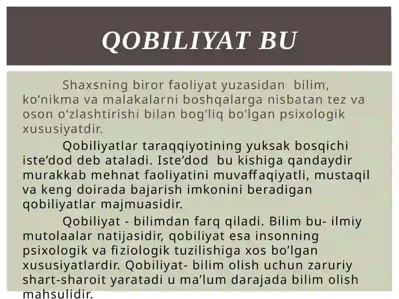 Hozirgi kunda uqituvchilar Pedagogik qobiliyatini shakillantirish imkoniyatlari 2
