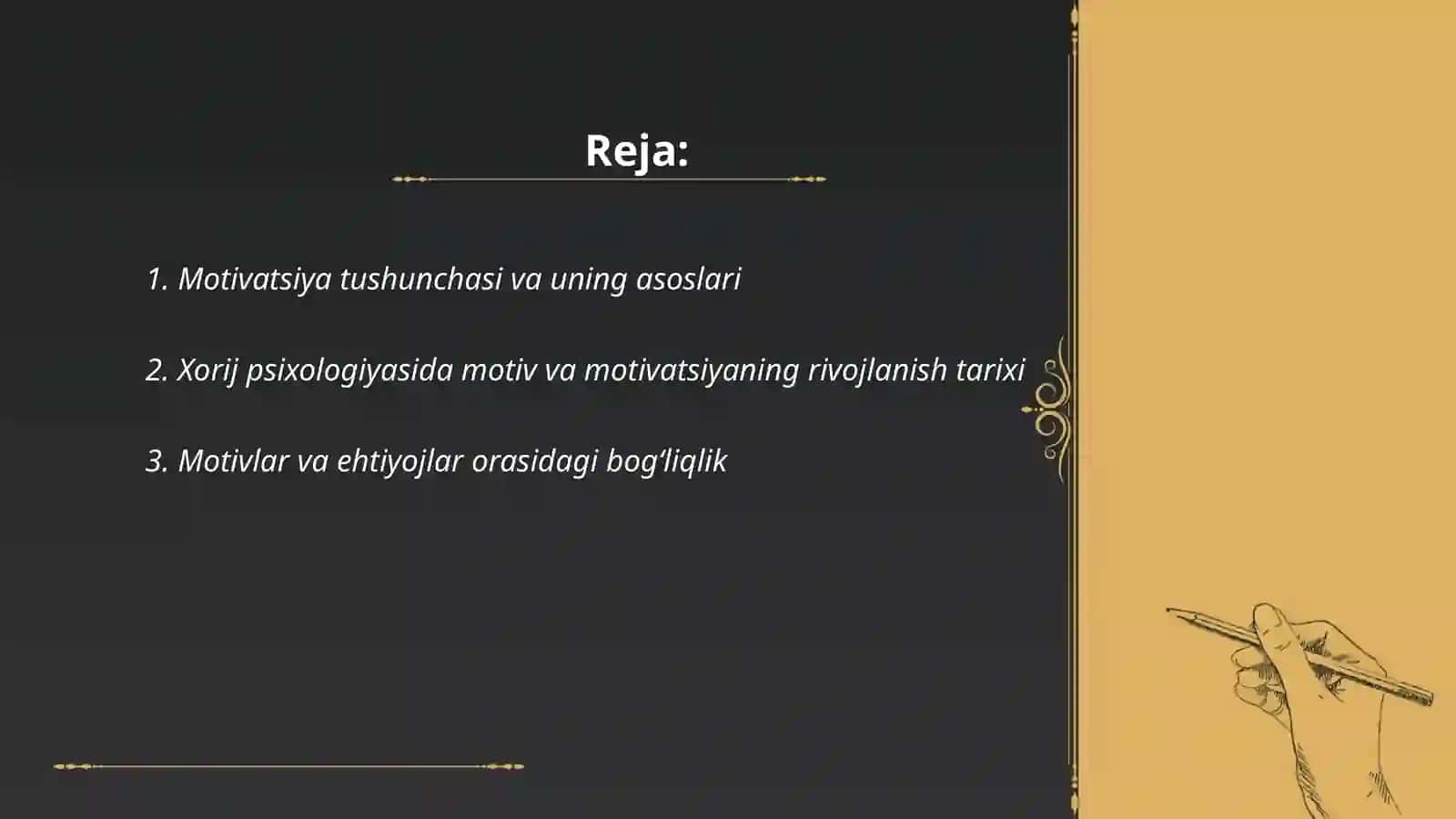 Xorij psixologiyasida motiv va motivatsiya muammosi 2