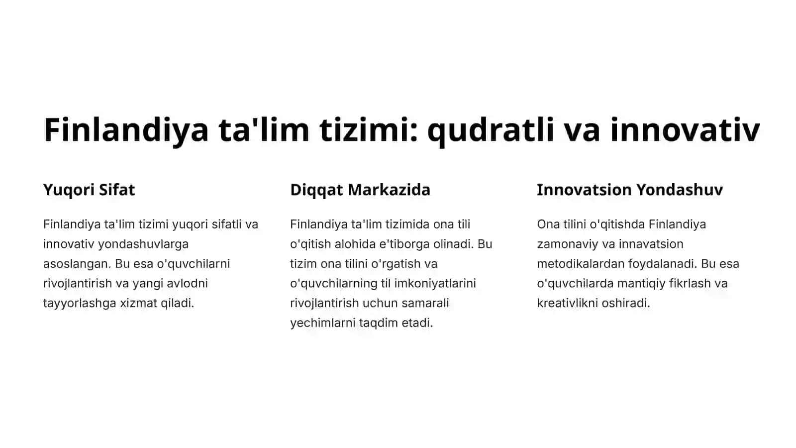 Finlandiyada ona tilini o'qitish tajribasi 2