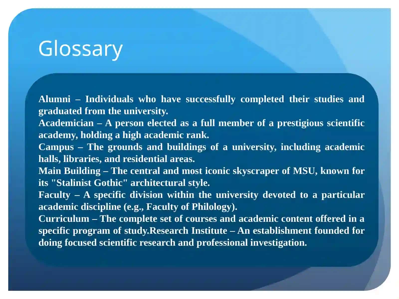 Glossary 2
