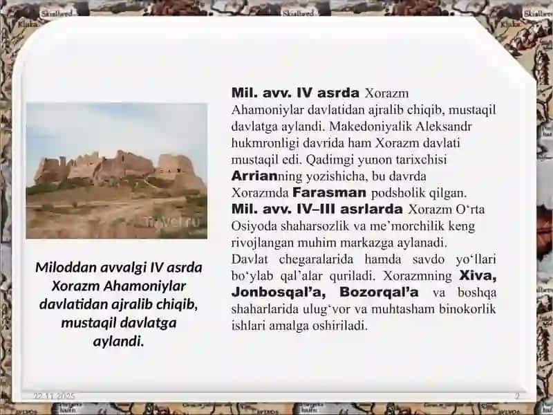 Qadimgi Qang‘ va Xorazm davlati. Xitoy Davan munosabati 2