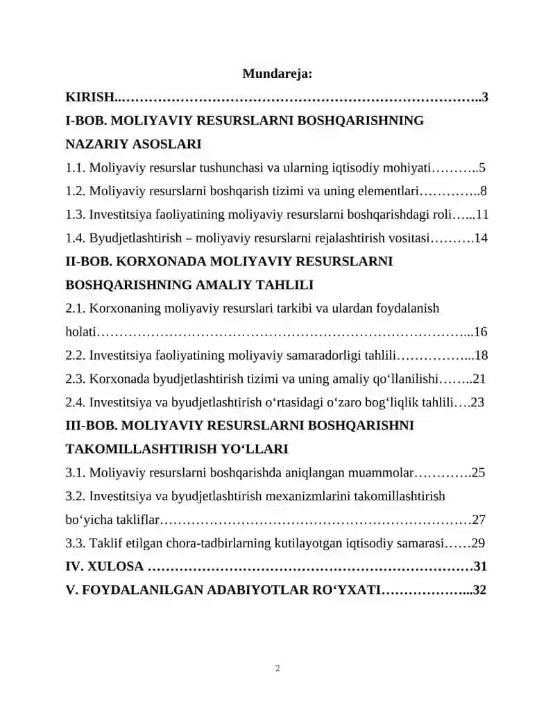 Moliya nazorati orqali biznes faoliyatini takomillashtirish 2