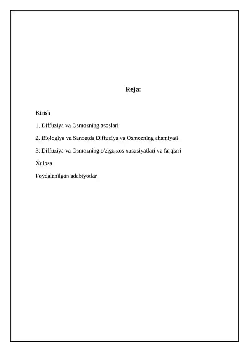 Diffuziya va Osmozning asoslari 2