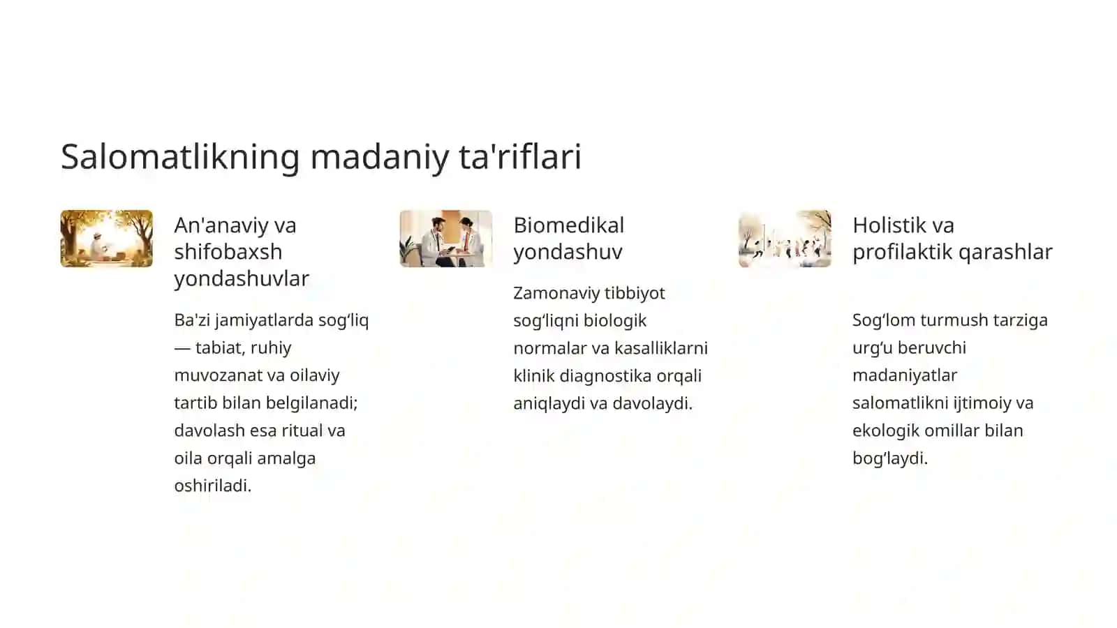 Salomatlik va kasallik haqidagi ijtimoiy tasavvurlar mavzusida slayd taqdimot 2