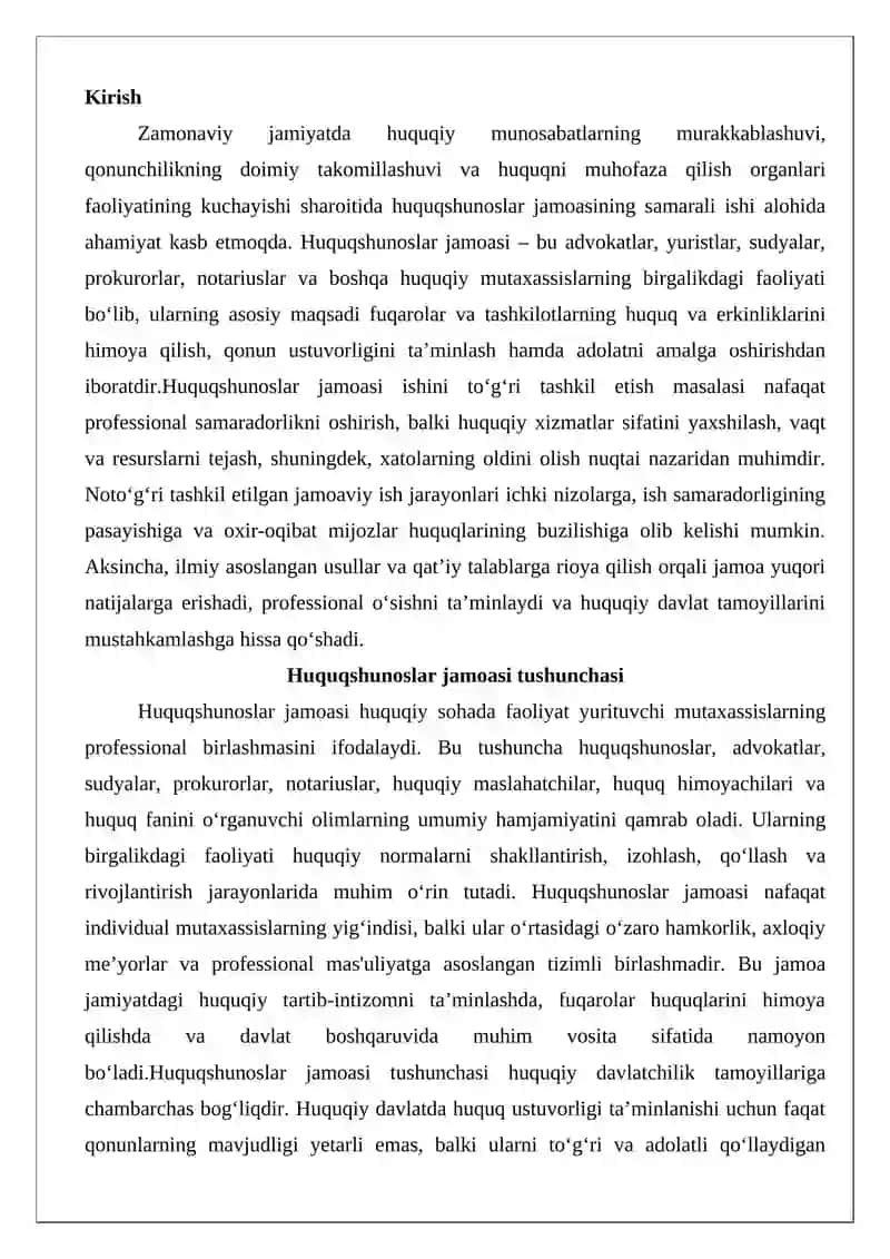 Huquqshunoslar jamoasi ishini to‘g‘ri tashkil etish usul va talablari 2