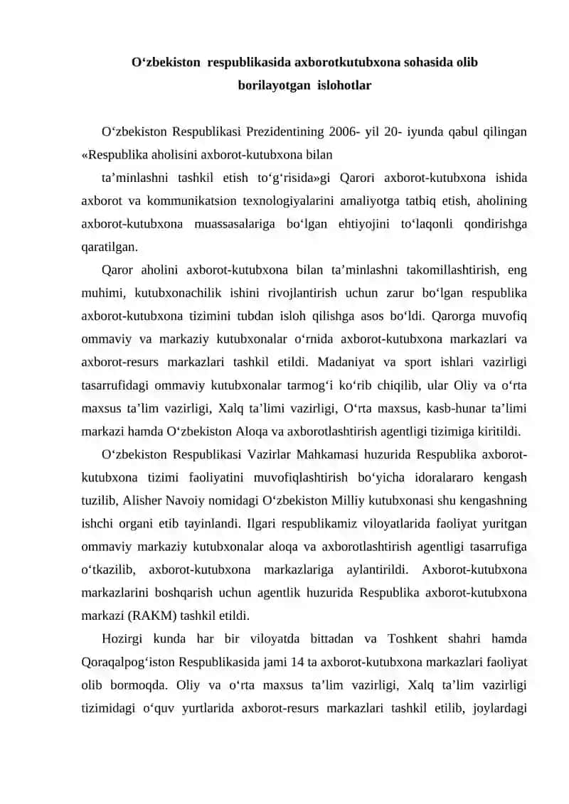 Axborot-kutubxona texnologiyasi 2