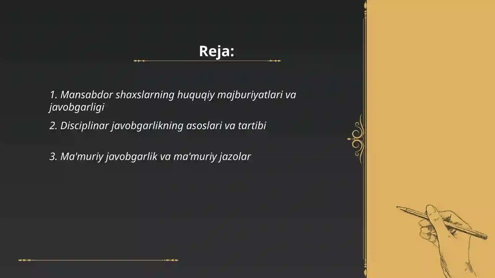 Mansabdor shaxslarning mas'uliyati va javobgarligi 2