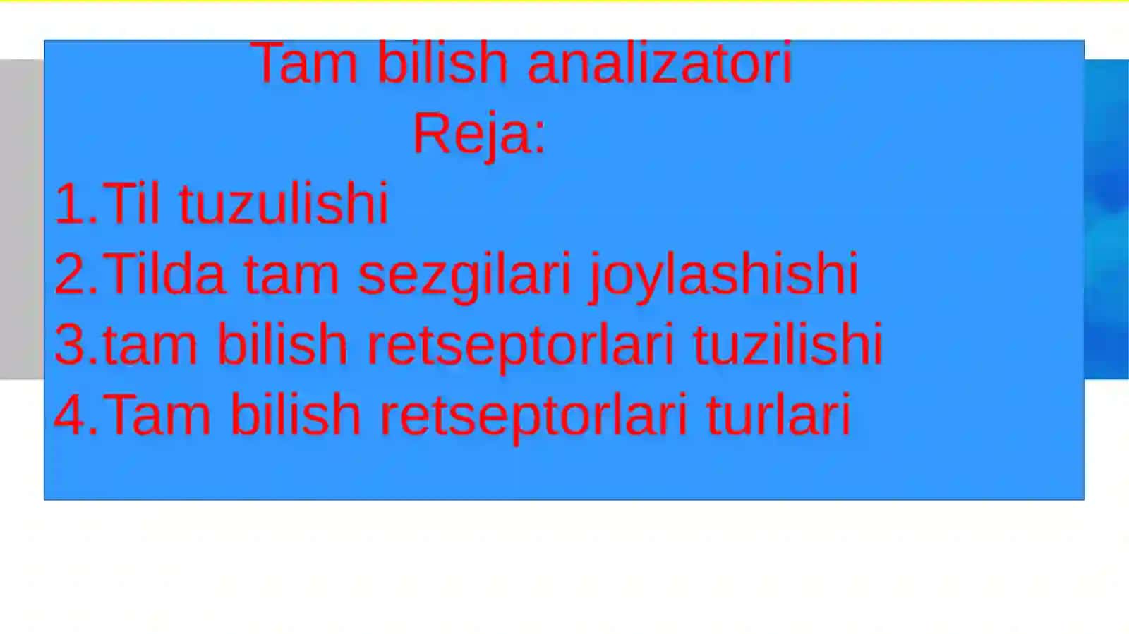 Tam bilish analizatori 2