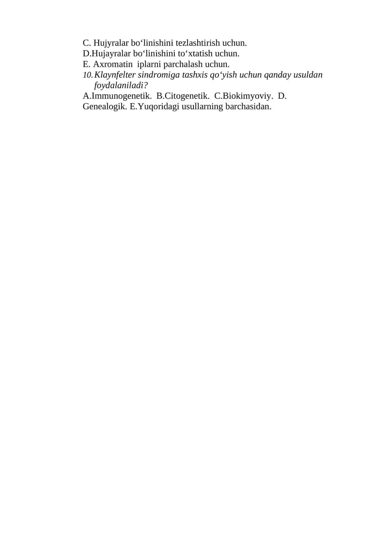 Antropogenetika. Sitogenetik, immunologik va biokimyoviy usullar 2