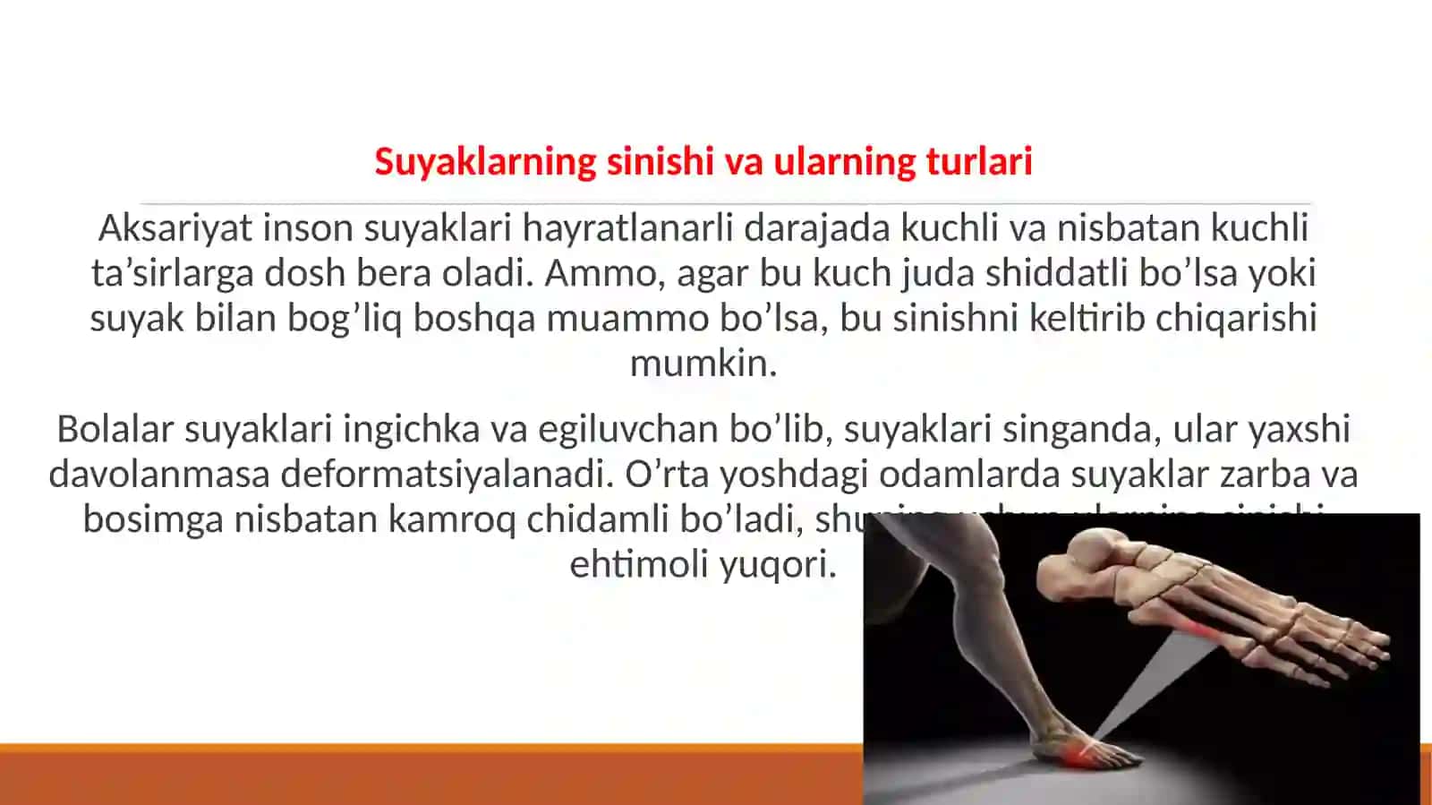 BOLDIR SUYAKGI BOLDIR BOG’IMI OYOQ PANJALARI SHIKASTLANISHLARI 2