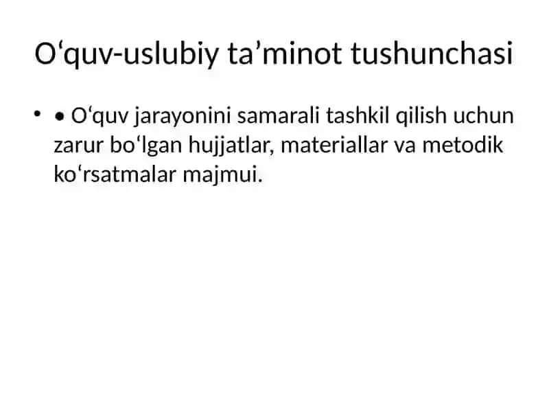 Maxsus fanlarni o‘qitishning o‘quv-uslubiy ta’minoti 2