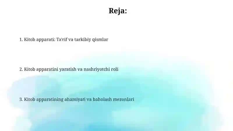 Kitob apparati bilan ishlash 2