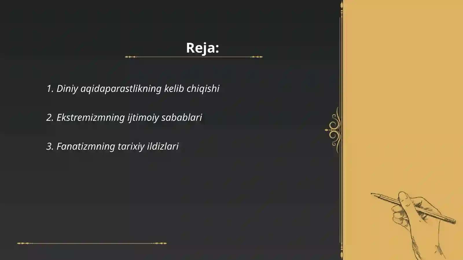 Diniy aqidaparastlik (fanatizm), ekstremizm paydo boʻlishining ijtimoiy-tarixiy zaminlari va rivojlanishi 2