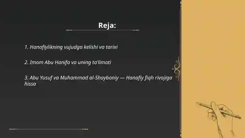 Islom fiqhiy mazhablari: Hanafiylik 2