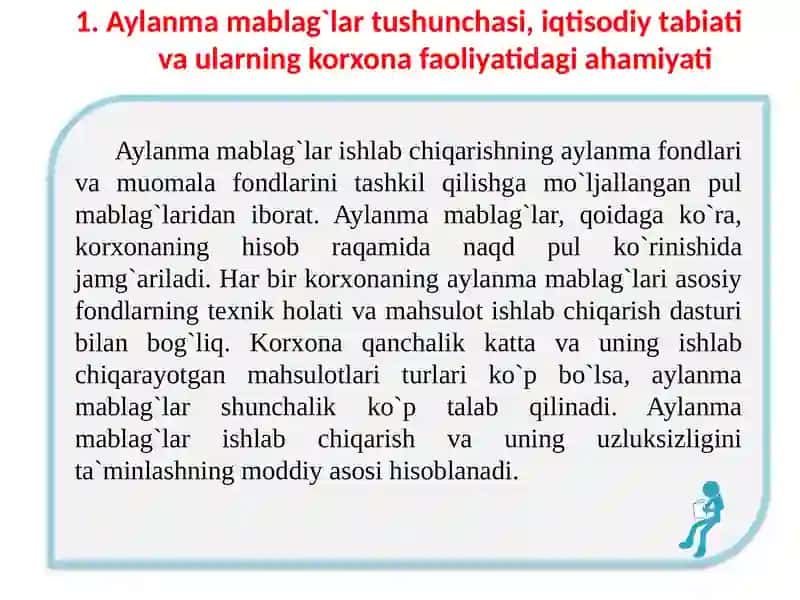 KORXONANING AYLANMA MABLAG’LARI 2