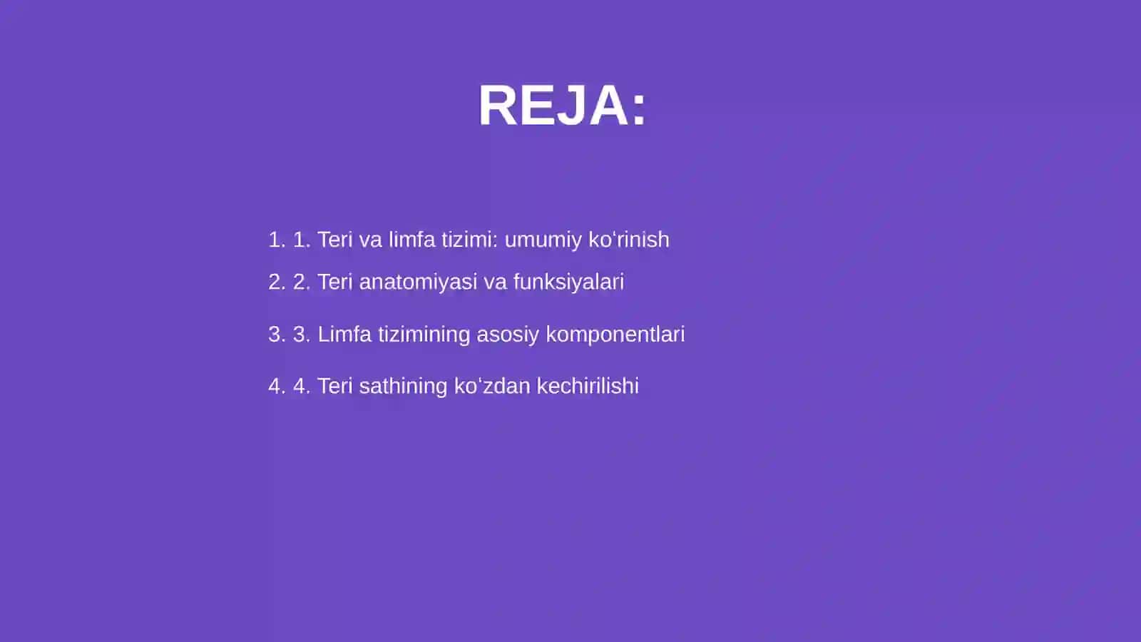 Teri va limfa tizimini baholash 2