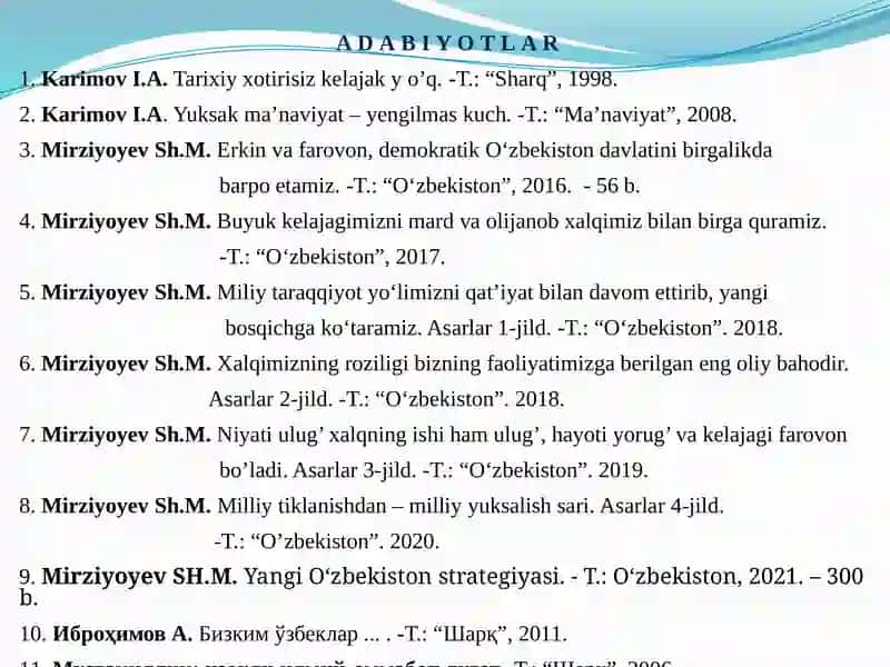 Kirish. “O‘zbekistonning eng yangi tarixi” о‘quv fanining predmeti, maqsadi va vazifalari, nazariy-metodologik tamoyillari 2
