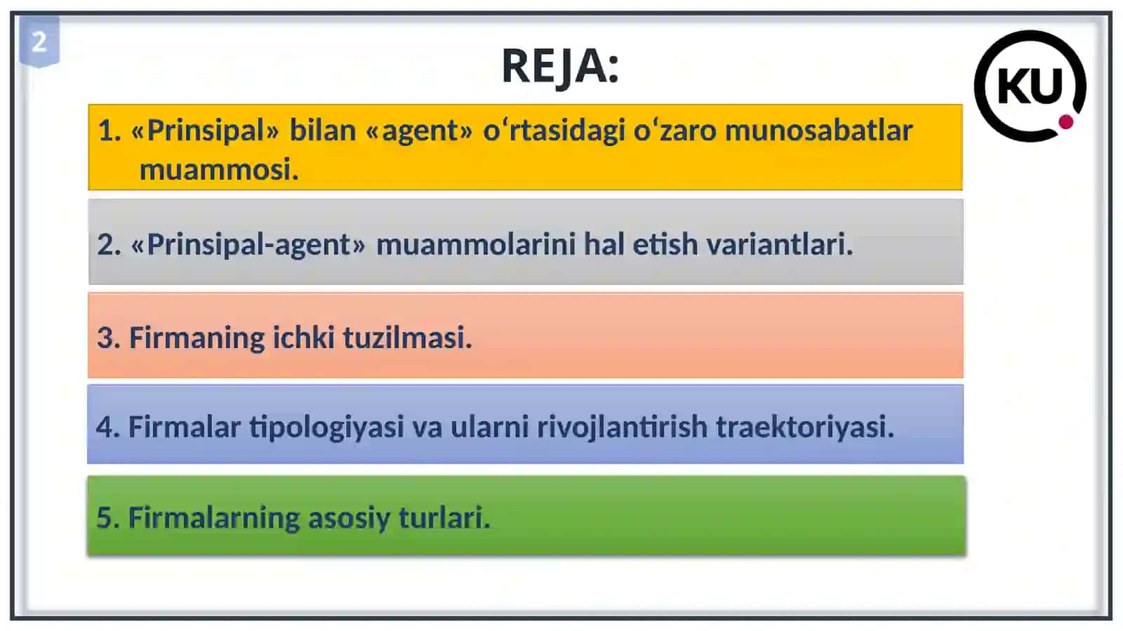 9-Amaliy mashg’ulot: Firma nazariyasi 2