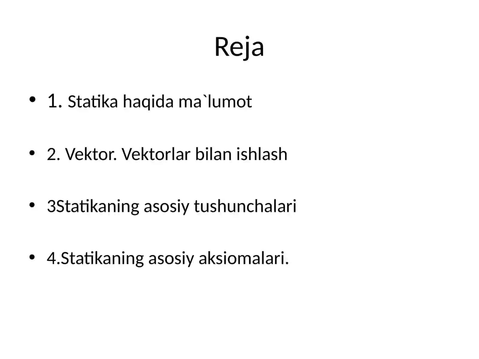 Qattiq jismlar statikasining asosiy tushunchalari va aksiomalari 2