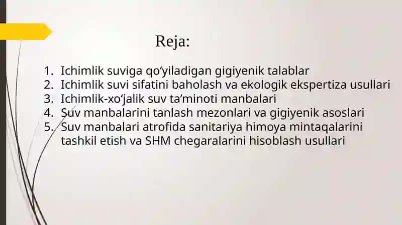 Ichimlik suviga qo‘yiladigan gigiyenik talablar 2