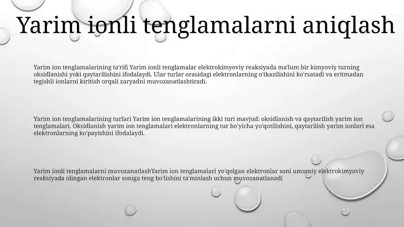 Yarim Ion —ElektrTenglamalar 2