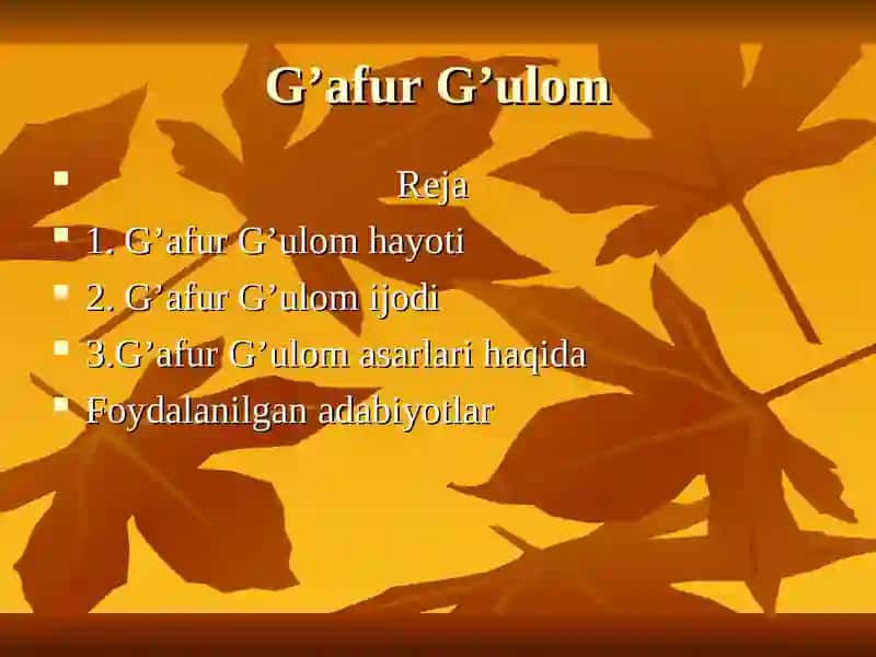 G’afur G’ulom hayoti 2