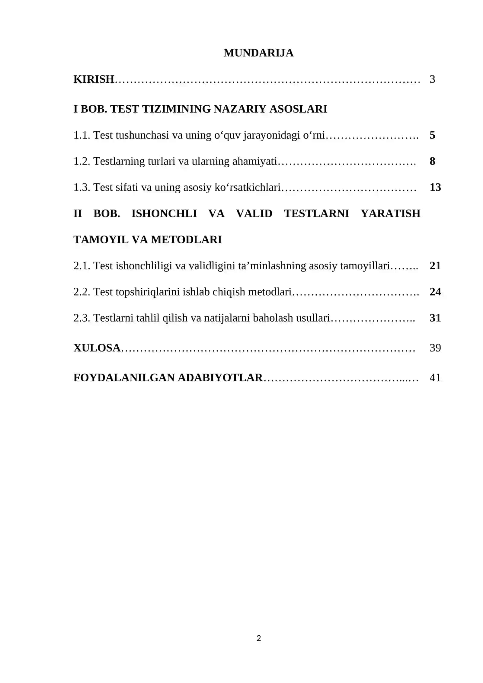 Ishonchli validli testlarni yaratish tamoyil va metodlari 2