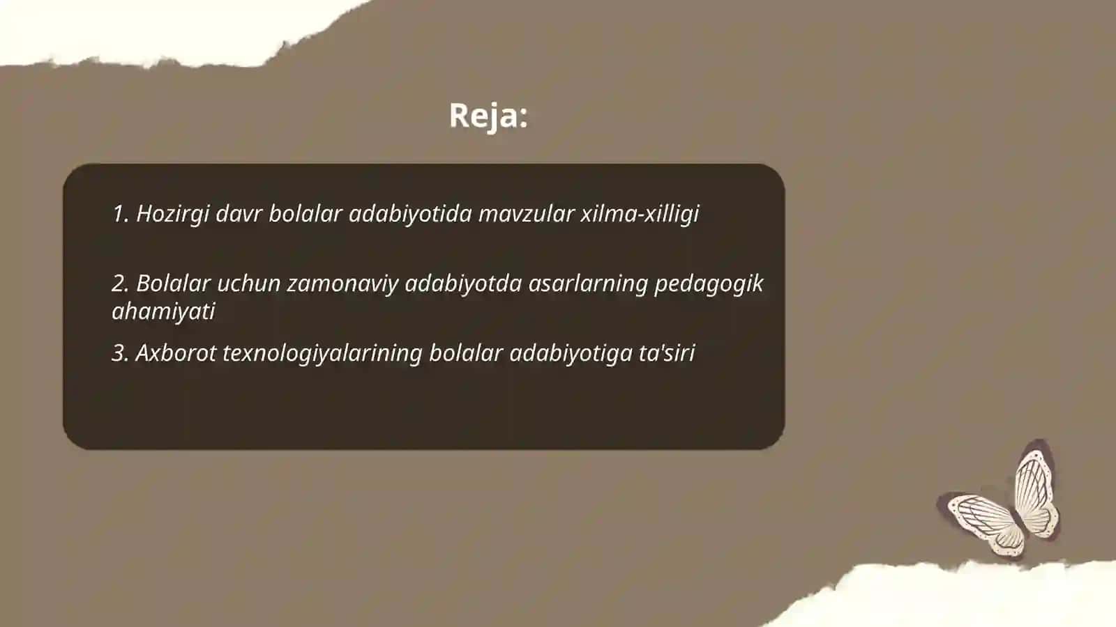 Hozirgi davrdagi bolalar adabiyoti 2