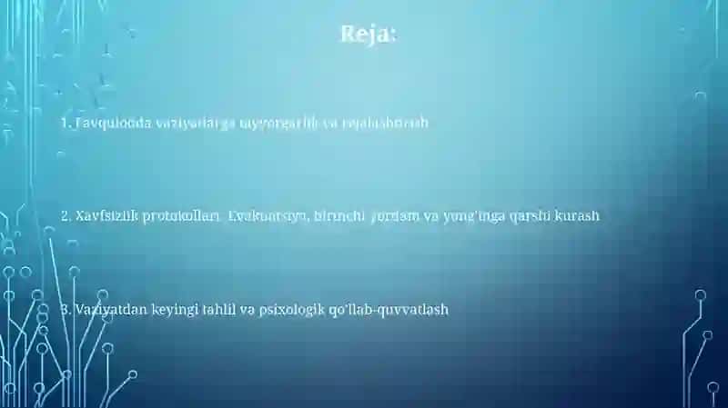 Favqulodda vaziyatlarda ishchilarni muhofaza qilish 2