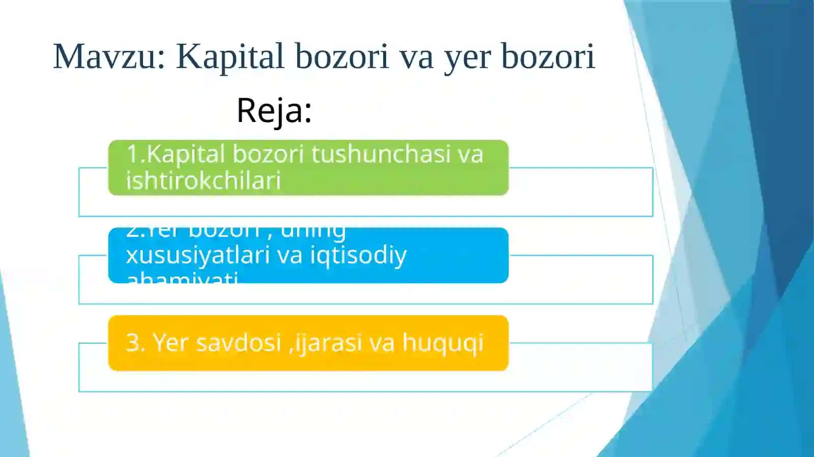 Kapital bozori va yer bozori 2