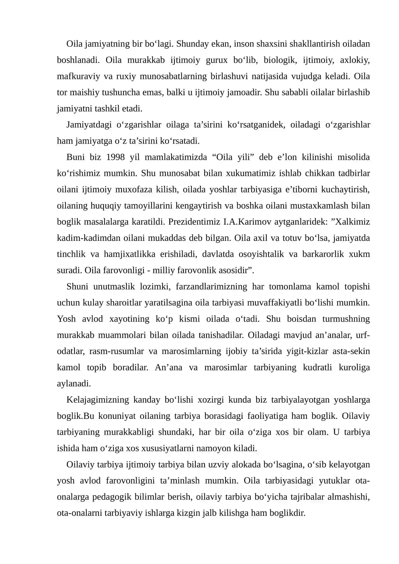 Oilada tarbiya asoslari 2