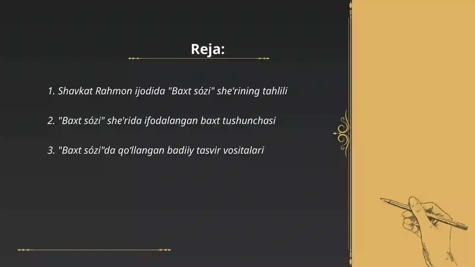 "Baxt sózi" she'rining tahlili 2
