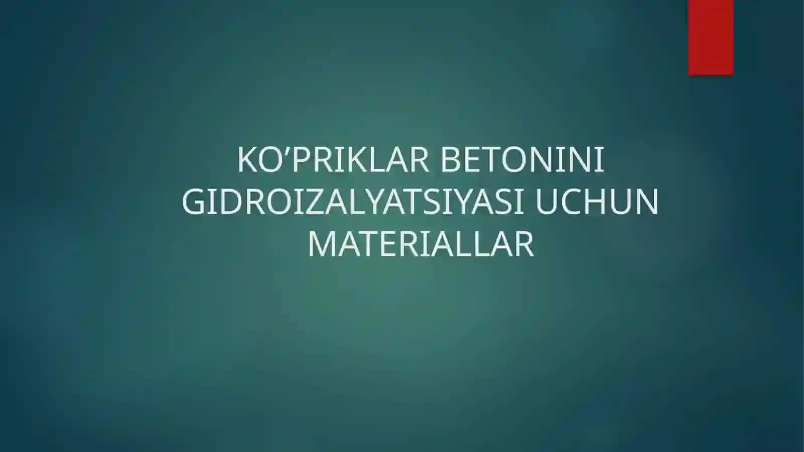 AVTOMOBIL YO’LLARIDAGI SUN’IY INSHOATLAR FANIDAN TAYYORLAGAN TAQDIMOTI 2