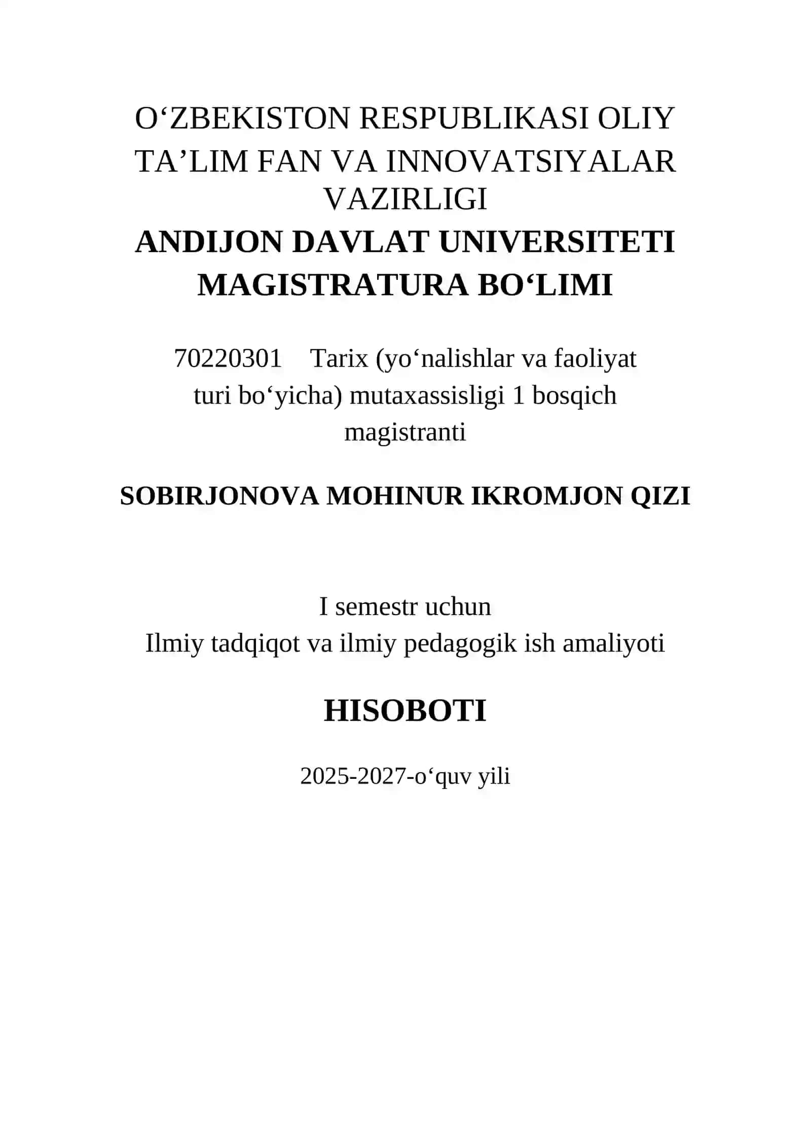SHAXSIY KALENDAR ISH REJASI 2