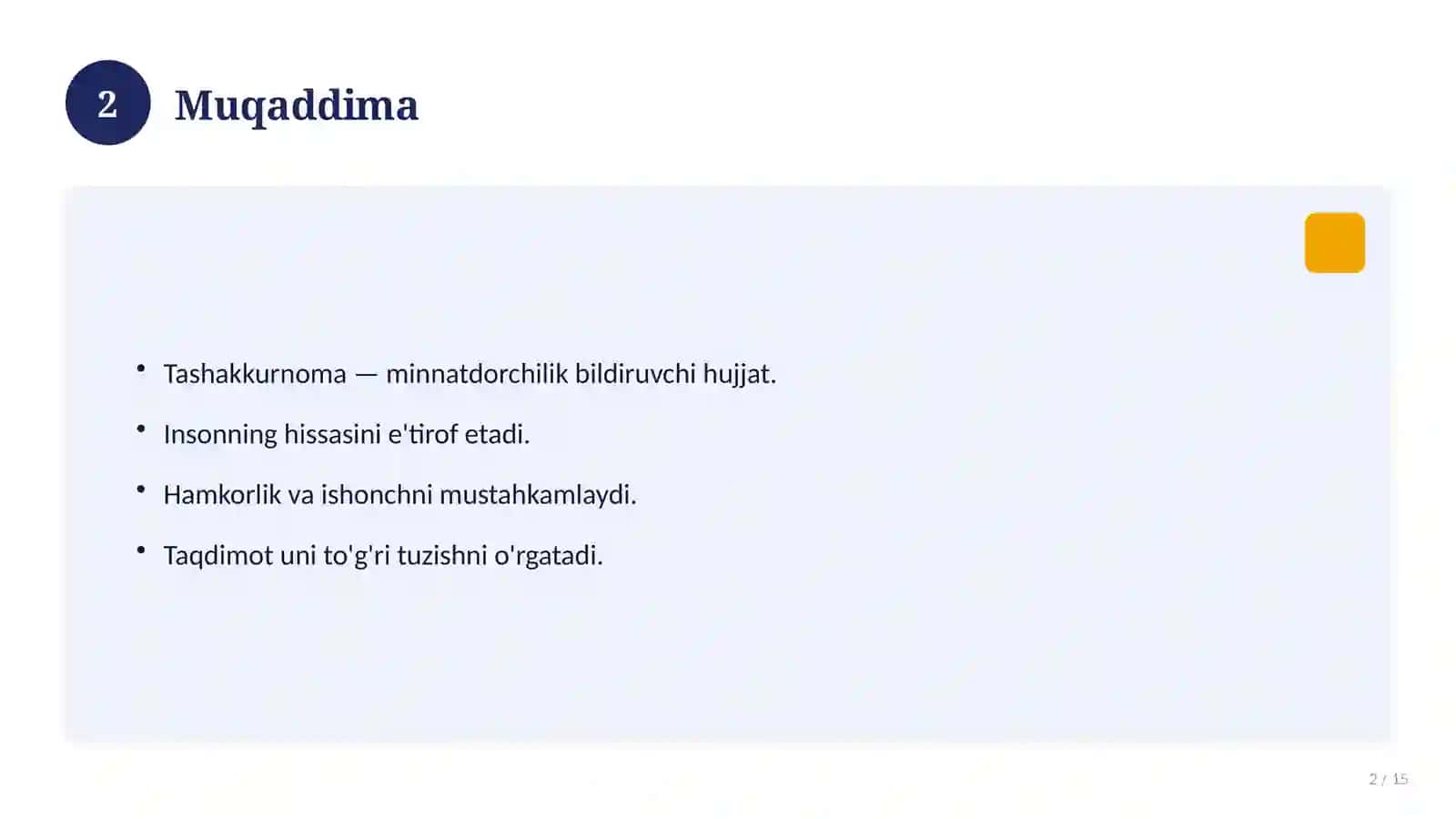 Tashakkurnoma 2