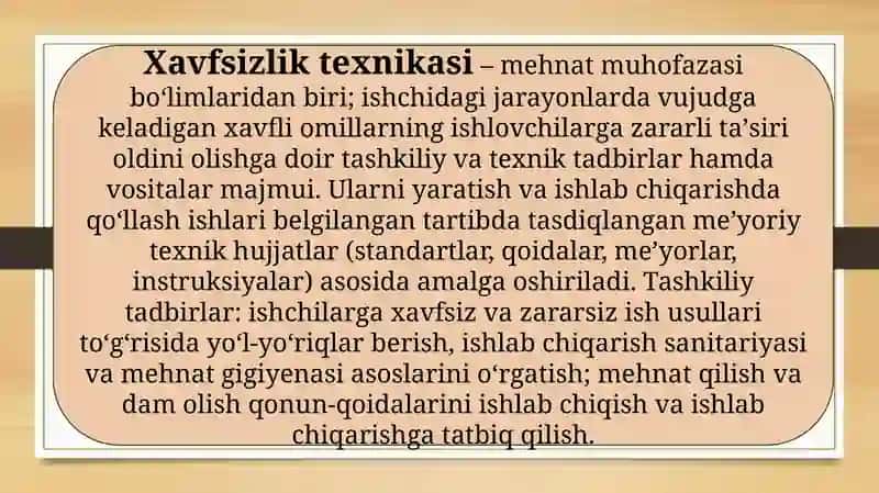 Xavfsizlik texnikasi 2