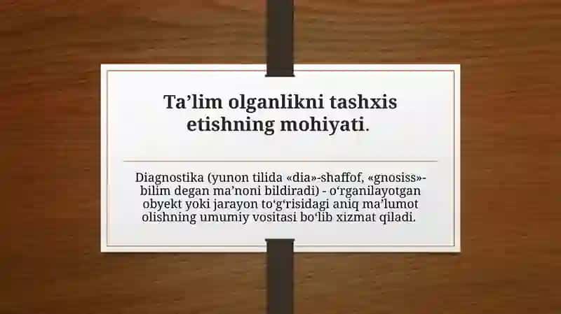 PEDAGOGIK FANLARNI O‘QITISH JARAYONIDA O‘QUVCHILARNING BILIM, KO‘NIKMA VA MALAKALARINI TASHXIS ETISH 2