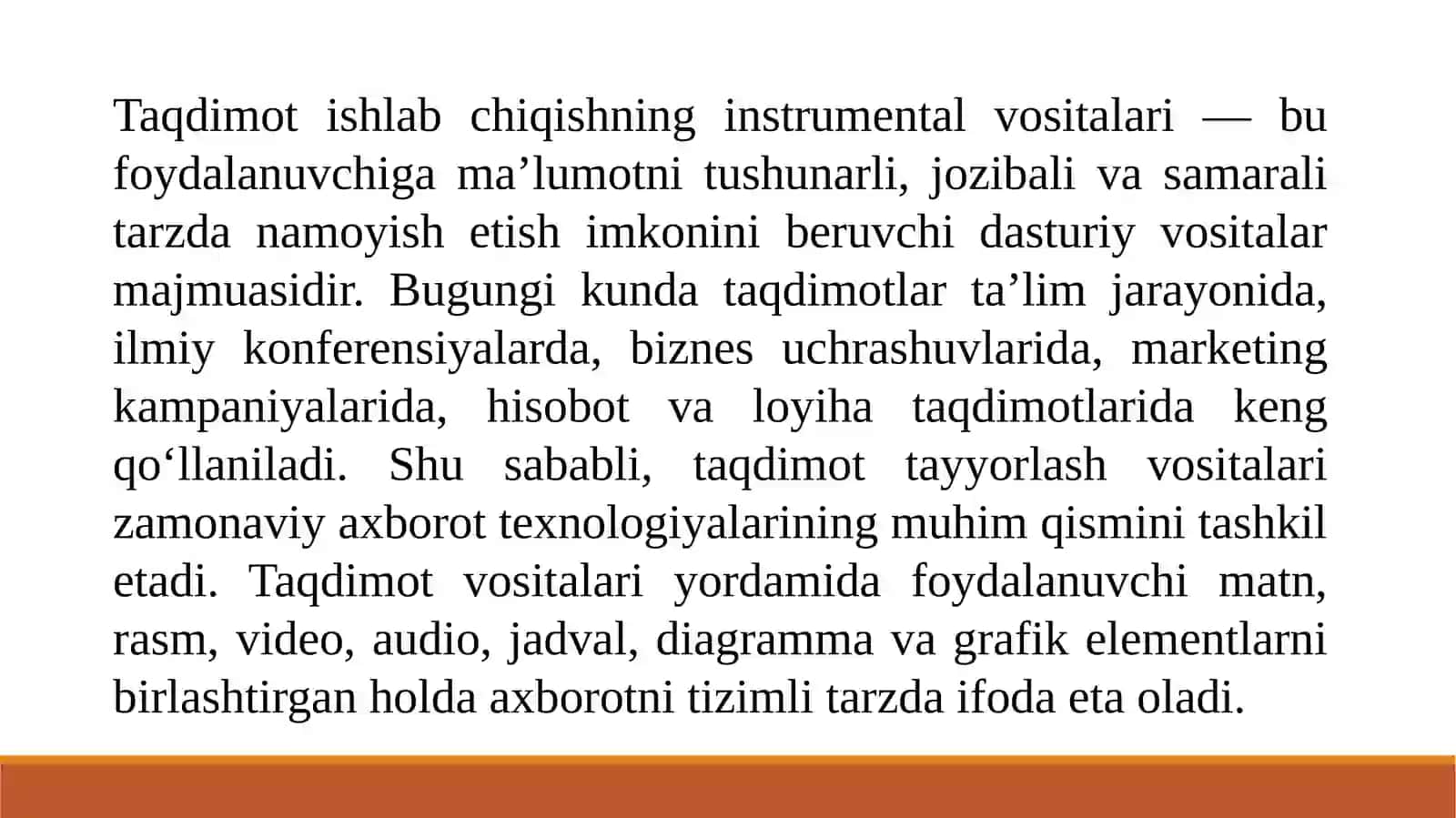 Taqdimotishlabchiqishning instrumental vositalari 2
