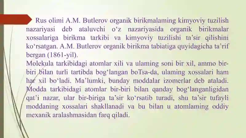 Organik kimyo asoslari 2