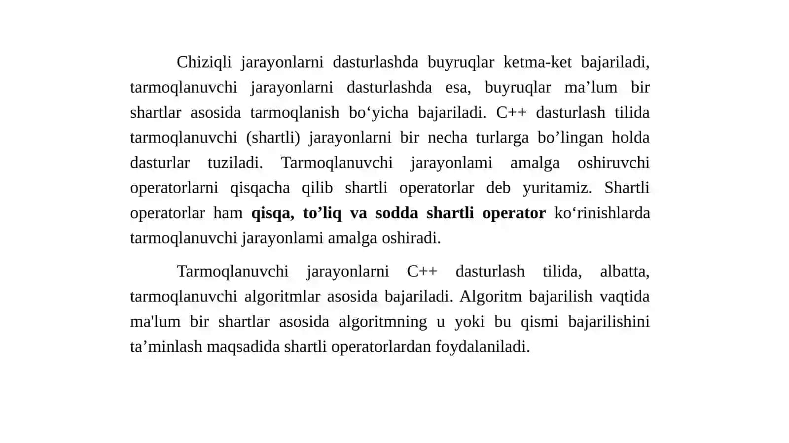 C++ dasturlash tilida tarmoqlanuvchi jarayonlarni dasturlash 2