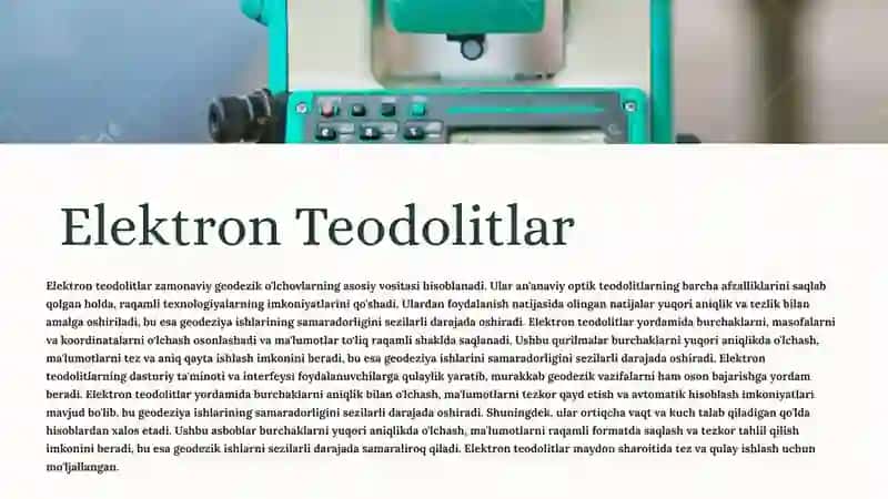 Elektron Teodolitlar 2