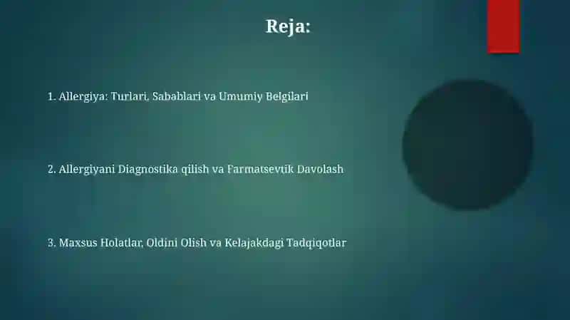 Allergiya simptomlari va ularni davolashda farmatsevtik yordam 2