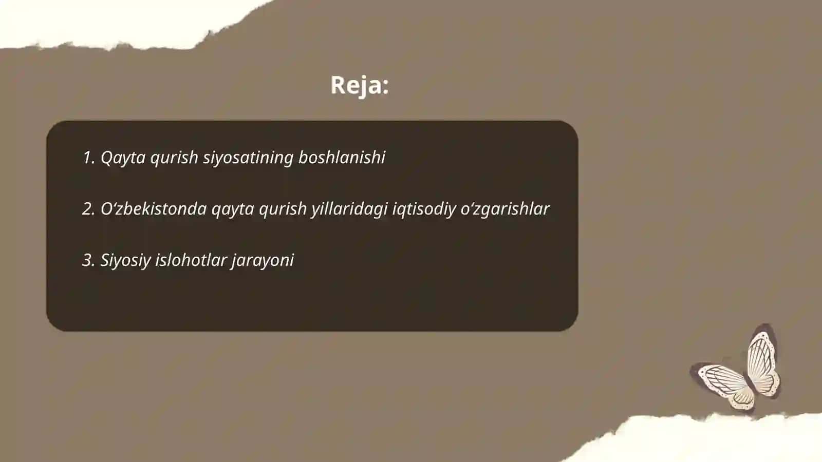 Qayta qurish yillarida Òzbekistondagi ijtimoiy siyosiy vaziyat 2