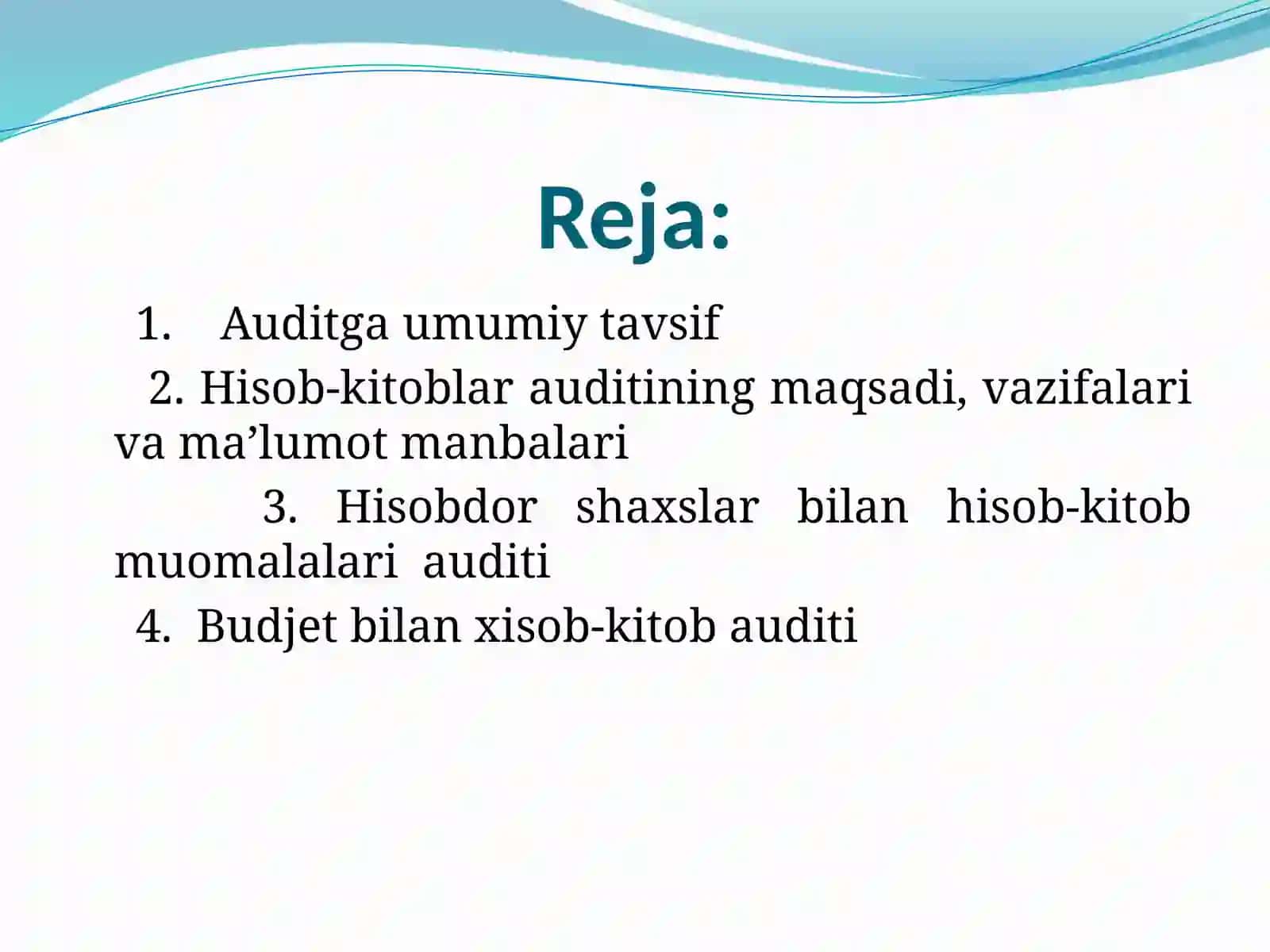 Xisob-kitob muomalalar audit 2