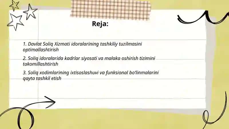 Davlat Soliq Xizmati Idoralarida Tarkib va Takomilashtirish Masalasi 2